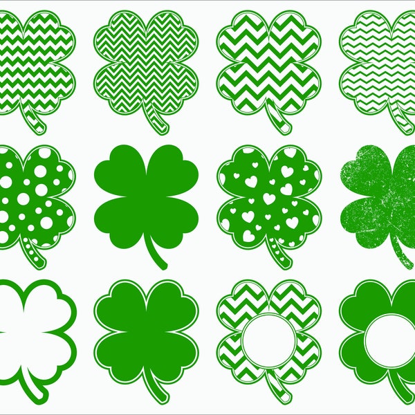 St. Patricks Day SVG/ Grunge shamrock Svg/ Clover Leaf Svg/ Monogram Frames/ Shamrock Svg/ Cricut/ Cut File/ Vector