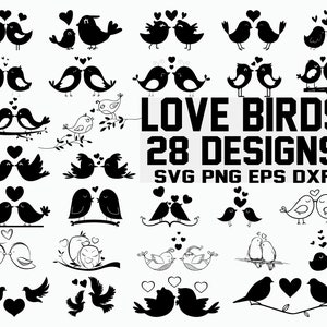 Love Birds SVG / oiseaux svg / mariage oiseaux svg / Cricut / Clipart / fichiers de coupe / Silhouette / vecteur / Dxf