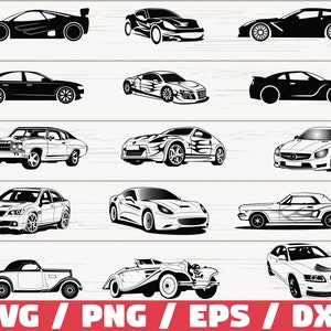 Sportwagen svg / Super Car svg / Rennauto svg / Silhouette / eps / dxf / png / Schablone / Vinyl, Schnittdatei / Schaltung / Vektor