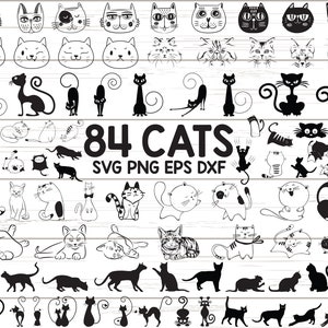 Cats SVG/ cat svg/ kitten svg/ cute cat svg/ cartoon cat svg/ cat head svg/ kitty Svg/pet svg/ silhouette/ cut file/ iron on/ decal/ stencil