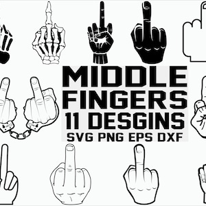 Middle Fingers SVG / Skeleton Hand Svg/ Middle Finger Clipart/ Middle Finger vector/ Silhoutte Files For Cricut/ Cut File/ Printable