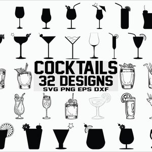 Cocktail/Cocktail svg/File stampabili/File Sihlouette/File tagliabili/File vettoriali/download digitale