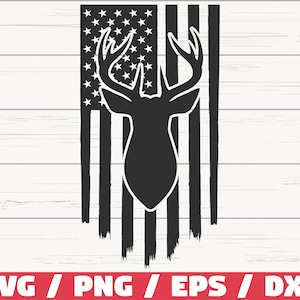 Deer Hunt Flag SVG / Distressed American Flag SVG / Cut File / Cricut / Commercial use / Instant Download / Hunting Flag SVG / Hunter Svg