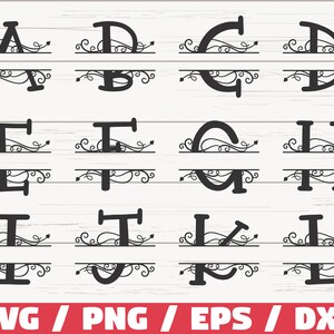 Split Monogram SVG / Split Monogram Frame / Alphabet Bundle SVG ...
