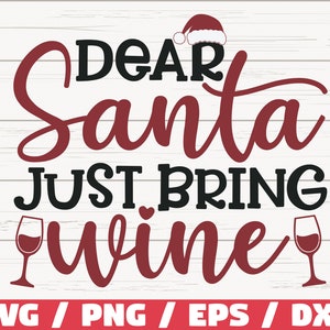 Caro Babbo Natale, porta solo vino SVG / Taglia File / Cricut / Uso commerciale / Vacanze di Natale / Vino SVG / Natale divertente / Inverno Svg