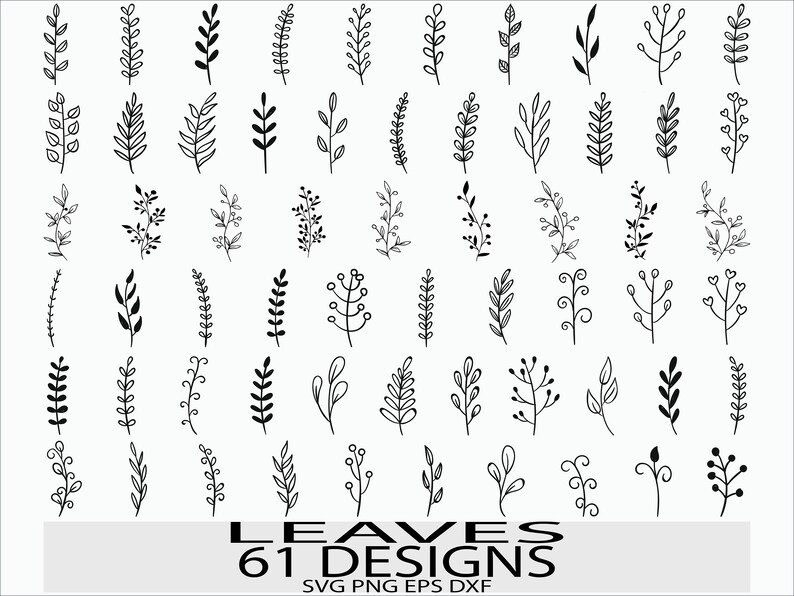 Download Leaf Svg File Leaves Svg File Branches Svg File Leaves Clipart Leaf Cricut Hand Drawn Leaves Leaf Silhouette Foliage Cut File Plant Svg Png Clip Art Art Collectibles