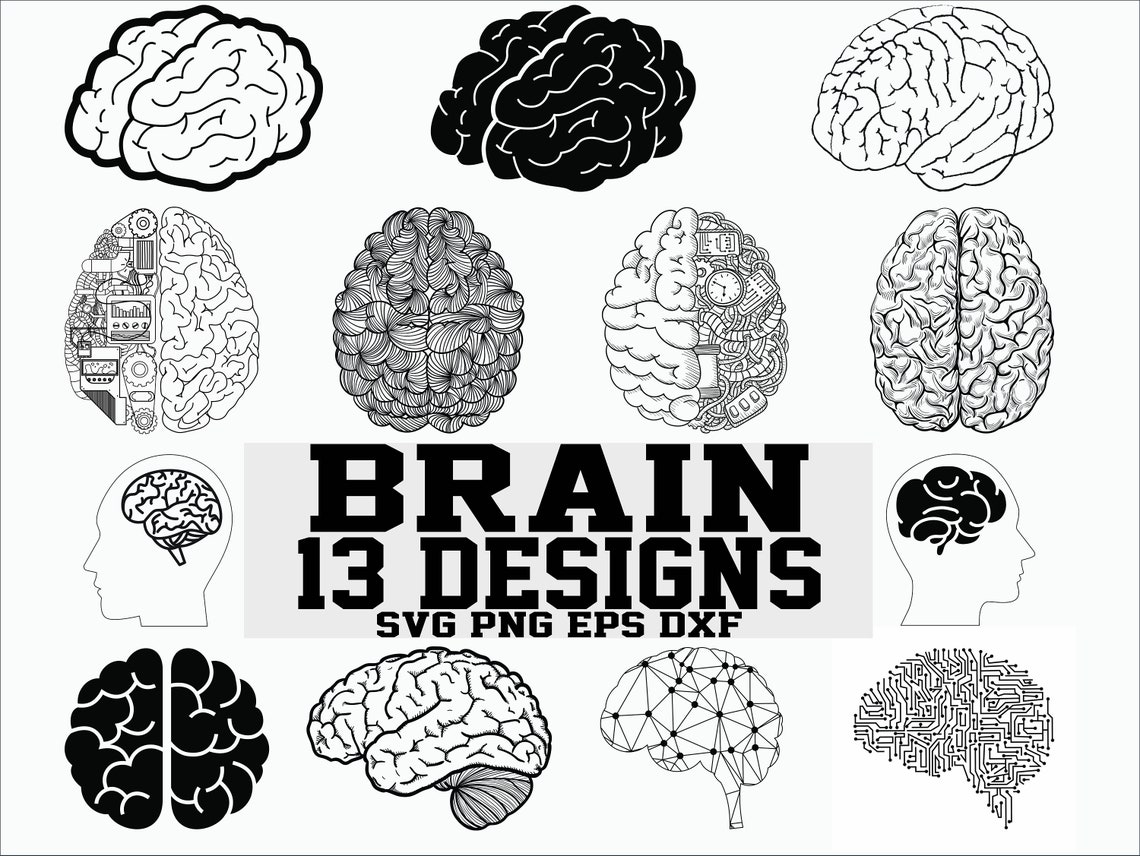 Brain Pattern Dxf Brain Svg/ Human Brain Svg/ Organ Svg/ Clipart/ Decal/ Stencil/ Vinyl ...