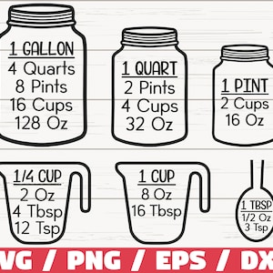 Kitchen Conversions SVG/ Cut Files / Measurement cheat sheet / Kitchen SVG / Commercial use / Cricut