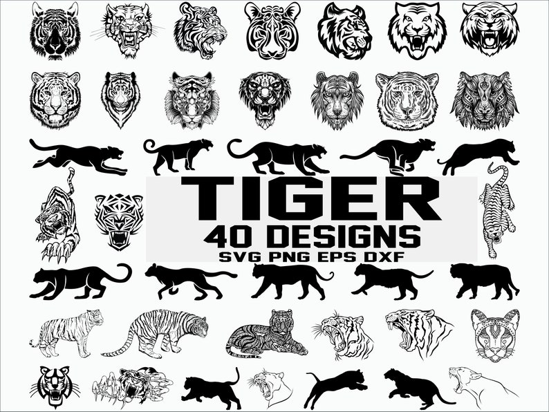 Download Tiger Svg Tiger Head Svg Animal Svg Zoo Svg Tiger Silhouette Wildlife Clipart Stencil Vinyl Cut Files Iron On Files Silhouette Clip Art Art Collectibles