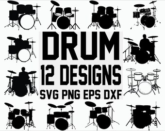 Drum svg/ drummer svg/ music clipart/ musicians svg file/ music svg/ rock svg/ music svg file/ clipart/ cricut/ silhouette/ vector