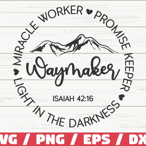 Waymaker SVG / christliches SVG / Schnittdatei / Cricut / Schrift SVG / Bibelvers SVG / Sofortiger Download