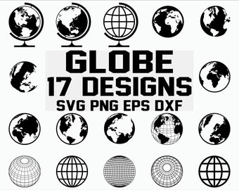 Globe SVG/ Planet Earth Svg/ Earth Svg/ Globe Clipart/ Cut Files/ Silhouette/ Files for Cricut/ Vector