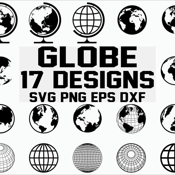 Globe SVG/ Planet Earth Svg/ Earth Svg/ Globe Clipart/ Cut Files/ Silhouette/ Files for Cricut/ Vector