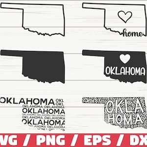 SVG do estado de Oklahoma / Arquivo de corte / Cricut / Clip art / Uso comercial / Silhueta / Oklahoma SVG / Oklahoma Home Svg / OK Svg