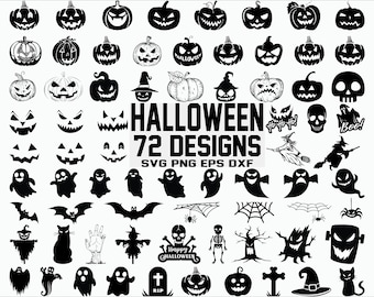 Halloween SVG/ Pumpkin Svg/ Witch svg/ Ghost Svg/ Skeleton/ Spiderweb Svg/ Bat Svg/ cutfile/ cricut/ clipart / silhouette/ vector