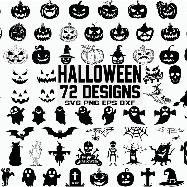 Halloween SVG/ Pumpkin Svg/ Witch svg/ Ghost Svg/ Skeleton/ Spiderweb Svg/ Bat Svg/ cutfile/ cricut/ clipart / silhouette/ vector