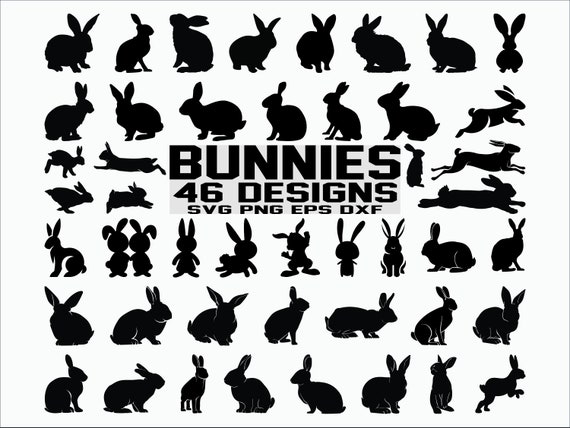Download Bunny Svg Rabbit Svg Rabbit Clipart Bundle Easter Bunnies Etsy