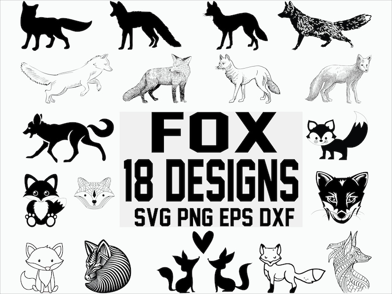 Fox svg wildlife cute fox svg fox head svg baby fox svg animal svg cut files svg files cricut silhouette print files vector