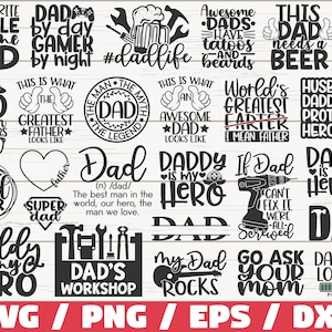 Papa leven SVG bundel/bestanden knippen/illustraties/commercieel gebruik/Vaderdag SVG/vader citaten SVG/vader SVG