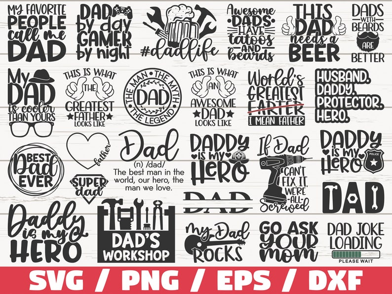 Dad Life SVG Bundle / Cut Files / Clip Art / Commercial Use / Father's ...