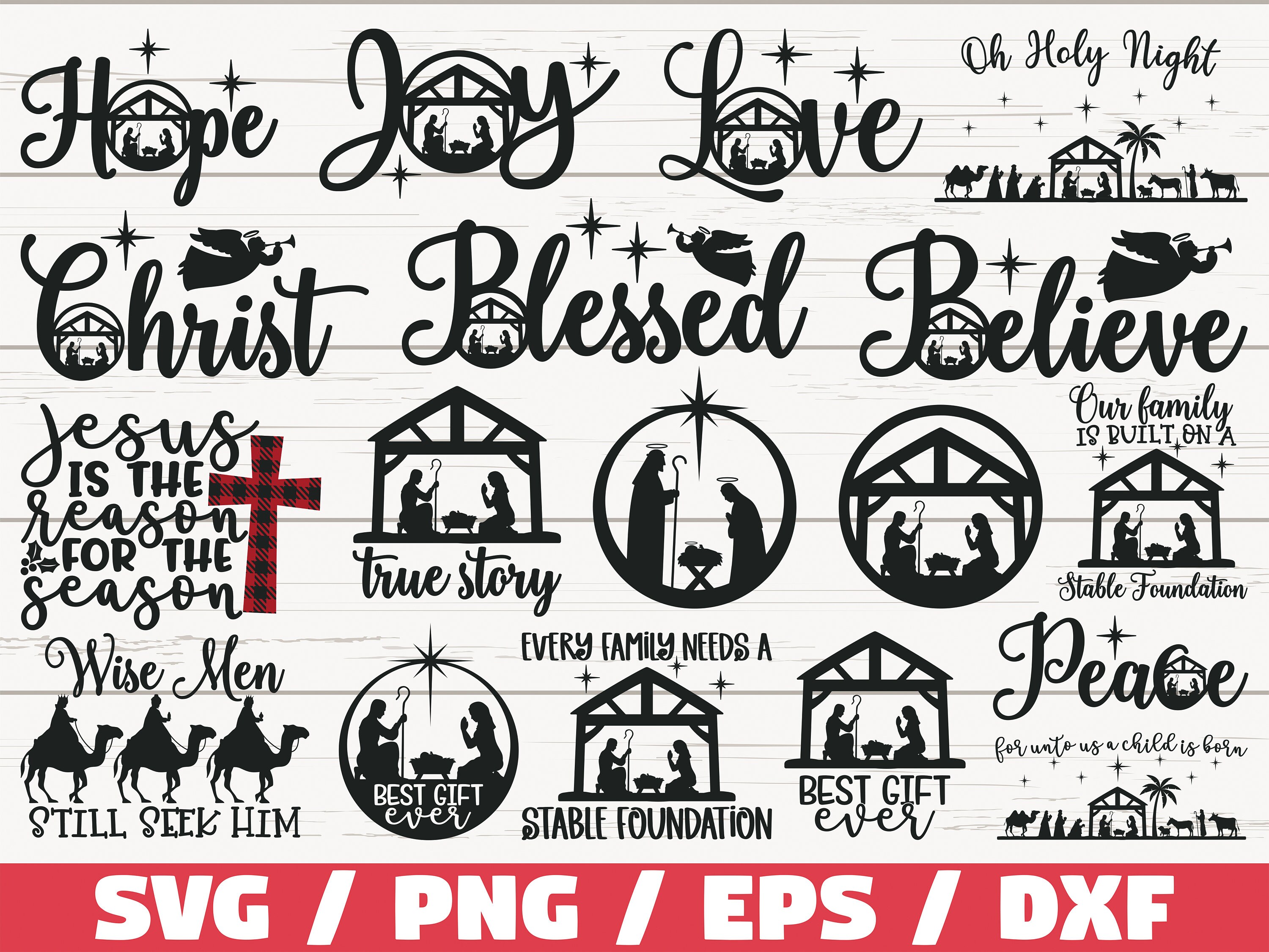 Nativity SVG Bundle / Cut File / Cricut / Commercial use / Nativity S…