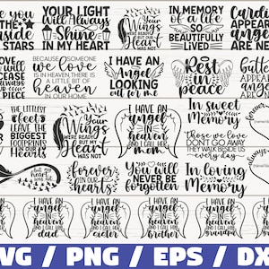 Pacote Memorial SVG / Arquivos cortados / Uso comercial / Cricut / Clip art / Memorial SVG / In Memory Of Svg / Funeral SVG