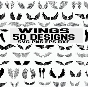 Wings svg / angel wings / wings cut file / wing svg / angel svg / cut file / cricut / clipart / silhouette files /stencil file /vector