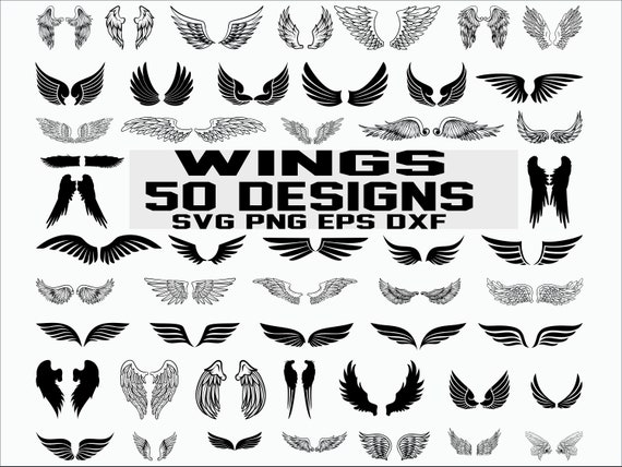 Download Wings Svg Angel Wings Wings Cut File Wing Svg Angel Etsy