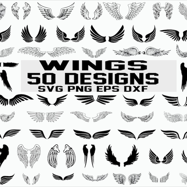 Wings svg / angel wings / wings cut file / wing svg / angel svg / cut file / cricut / clipart / silhouette files /stencil file /vector