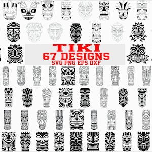 Tiki Png/ Tiki Kopf svg/ Tribal svg/ Luau svg/ Totem/ Tikimaske/ Hawaiianer/ Scherenschnitt/ Clipart/ eps/ png/ dxf/ Schneidedatei/ aufbügeln/ Schablone