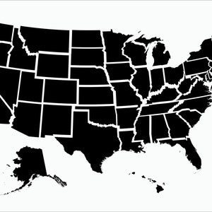USA Karte SVG/ Alle amerikanischen Staaten SVG/ Kommerzielle Nutzung/ Schnittdatei/ Druckbar/ Vektor/ Vereinigte Staaten von Amerika