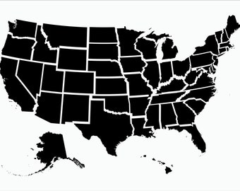 USA Map SVG/ All American States SVG/ Commercial Use/ Cut File/ Printable/ Vector/ United States of America
