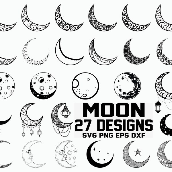 Moon SVG / Solar Eclipse svg / Eclipse svg / Astronomy svg / Cut File / Cricut / Clipart/ Silhouette / Vector / Dxf