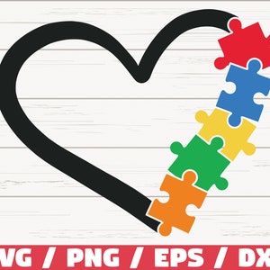 Autism Heart SVG /  Cut Files / Commercial use / Cricut / Clip art / Autism Awareness SVG / Printable / Vector / Autism SVG
