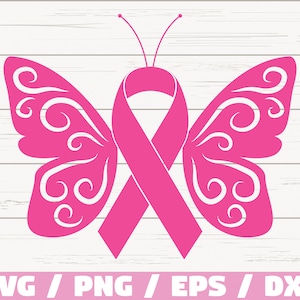 Butterfly Awareness Ribbon SVG / Commercieel gebruik / Cut File / Cricut / Silhouet / Vector / Fight Cancer svg / Cancer Awareness