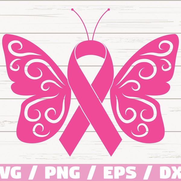 Butterfly Awareness Ribbon SVG / Commercial use / Cut File / Cricut / Silhouette / Vector / Fight Cancer svg / Cancer Awareness