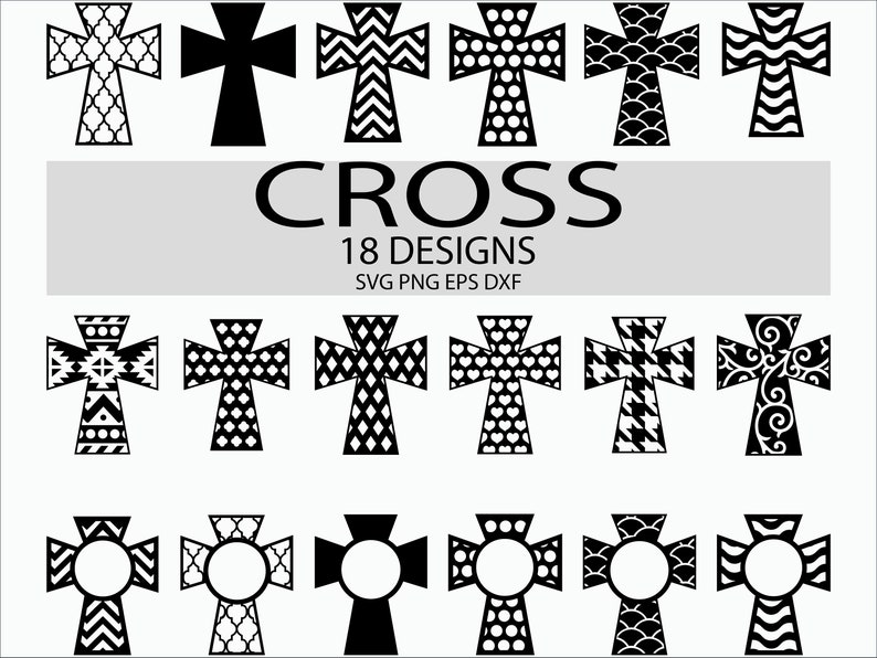 Download CROSS SVG Christian Monograms/ Patterned Chevron Clip art ...