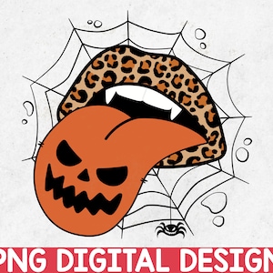 Halloween Tongue PNG / Vampire Lips PNG / Sublimation Design / Pumpkin Lips PNG / Halloween Png / Transparent Background / Instant Download