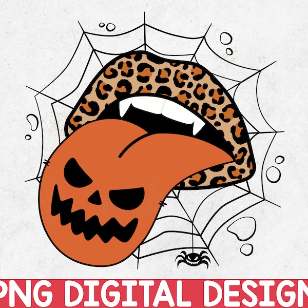 Halloween Tongue PNG / Vampire Lips PNG / Sublimation Design / Pumpkin Lips PNG / Halloween Png / Transparent Background / Instant Download