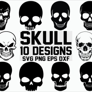 Skull SVG/ Skull Clipart/ Cut Files/ Silhouette/ Files for Cricut/ Vector