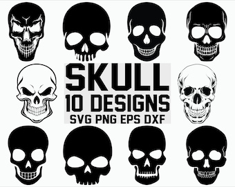 Skull SVG/ Skull Clipart/ Cut Files/ Silhouette/ Files for Cricut/ Vector