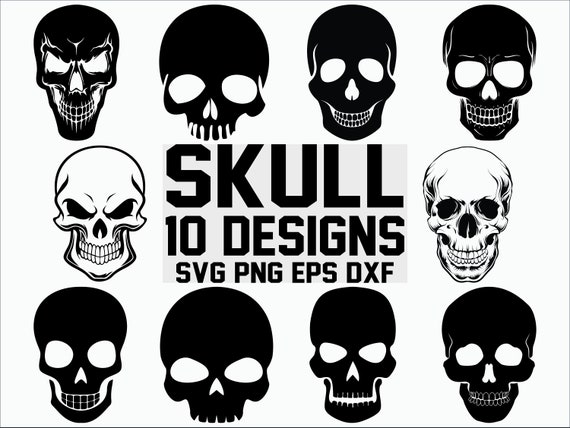 Download Skull Svg Skull Clipart Cut Files Silhouette Files For Etsy