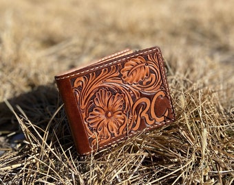 Custom Leather Handmade Billfold Wallet