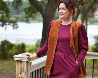 Chaleco Vintage Max Mara Tan Suede