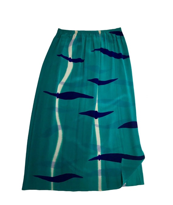 Vintage Hand-Painted Silk Skirt - image 3