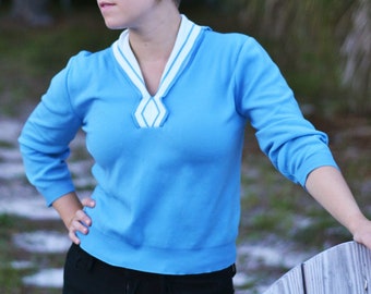 Suéter azul vintage marinero súper suave