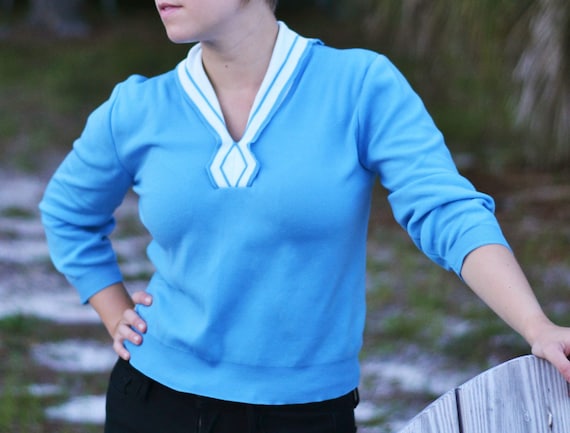 Vintage Blue Sweetest Sailor Super Soft Sweater - image 1