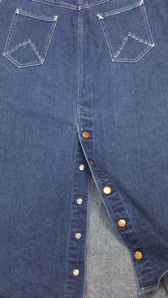 Vintage 1990s Class Blue Wash Midi Denim Skirt - image 3