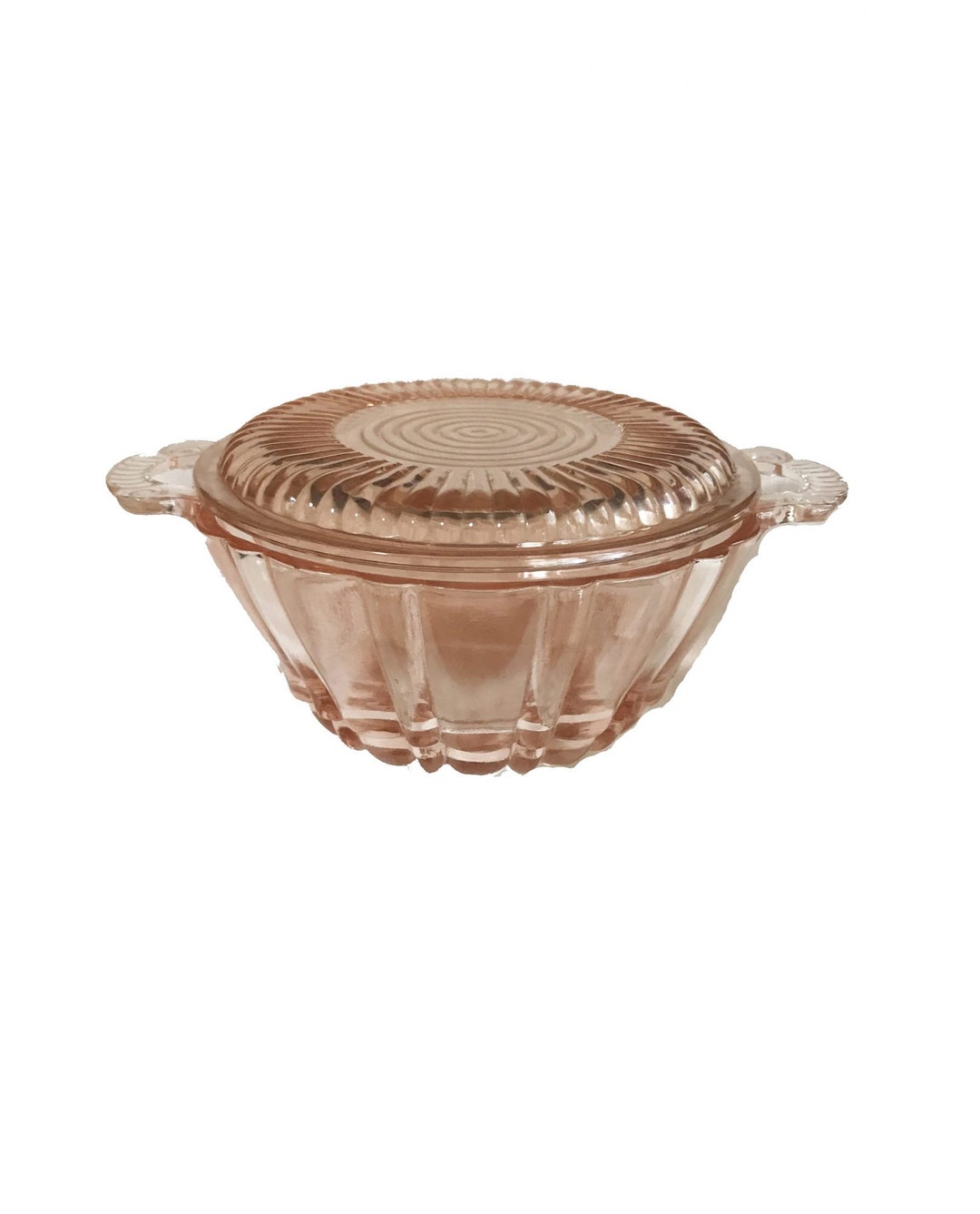 Vintage Pink Depression Glass Bowl Etsy