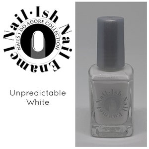 Nail·Ish Nail Enamel Unpredictable White Nail Polish Bold & Clean Glossy Finish Vegan, Long Lasting Chip-Resistant